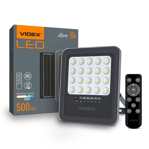 Flood projektør - LED, solcelle, Hors 500, neutral hvid, lysstyrke: 500