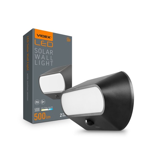 LED-væglampe - solcelle, bevægelsessensor, 5000K