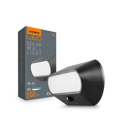 LED-væglampe - solcelle, bevægelsessensor, 5000K