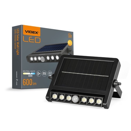 LED solcelle væglampe - med bevægelsessensor