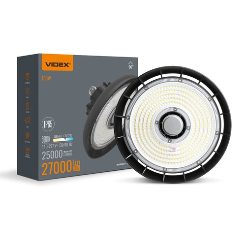 Hb01 high bay 150w - 5000k, 220v, sort