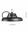 Hb01 high bay 150w - 5000k, 220v, sort