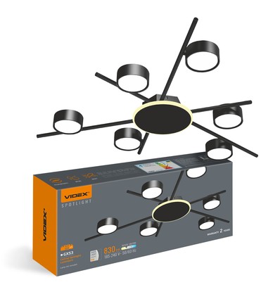 6x GX53 loftlampe med backlight, 9W - Sort, 2700K, 830lm, IP20, uden lyskilde til GX53 fatning