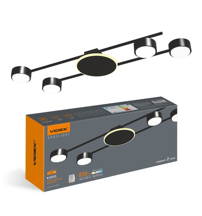 Loftspotlampe 4x30W GX53 - 230V, 830lm, 9W backlight