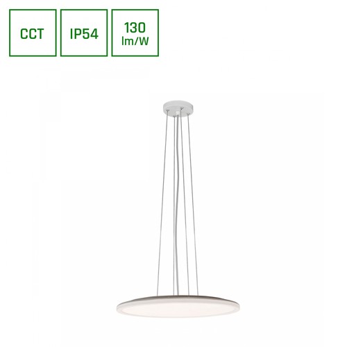 36W Nymphea Flat Duo LED loftslampe - 130lm/W, IP54, Ø40cm, CCT, hvid kant, inkl. lyskilde