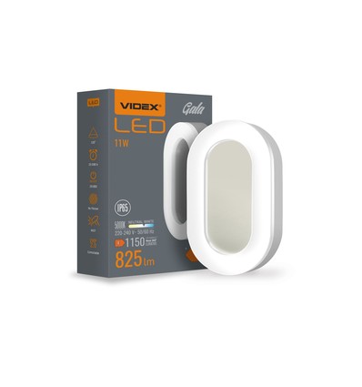 Oval sensor væglampe - 11W, IP65, 5000K
