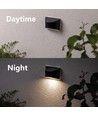 2x MIVO Solcelle væglampe LED - Sort, Flot væg-effekt, udendørs
