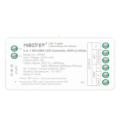 5i1 DMX+SPI+WIFI strip controller - RF, 12V/24V, RGB+CCT