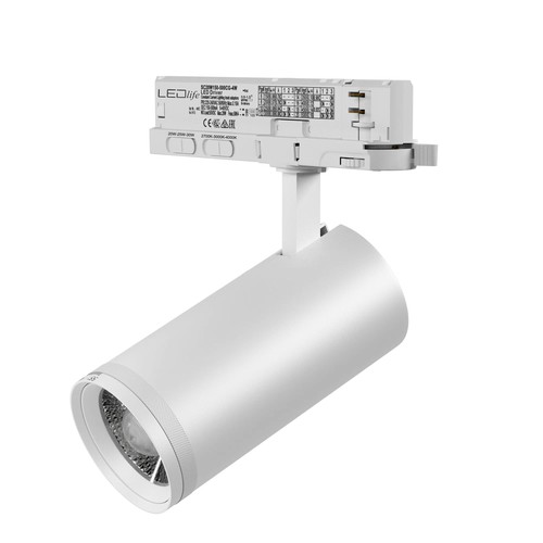 LEDlife Zoom justerbar skinnespot 30W - Justerbar CCT + lysstyrke + spredning, Hvid, RA92, 3000lm, 3-faset