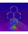 Hexagon RGBIC 4 felter komplet sæt 64W - Inkl. bluetooth controller og strømforsyning