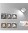 Genopladelig væglampe CCT - 4,5W, Hvid, rund, 360° roterbar, IP20, inkl. lyskilde