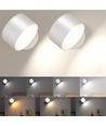 Genopladelig væglampe CCT - 4,5W, Hvid, rund, 360° roterbar, IP20, inkl. lyskilde