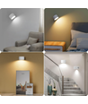 Genopladelig væglampe CCT - 4,5W, Hvid, rund, 360° roterbar, IP20, inkl. lyskilde