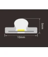 5m 230V vandtæt slim COB strip - tape på bagsiden, 9W/m, IP67, 296 LED/m, op til 50m