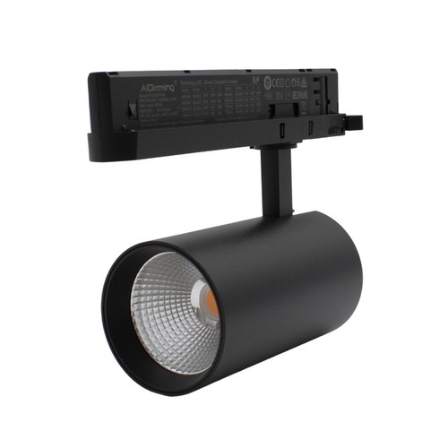 29W Dæmpbar sort skinnespot - LEDlife, 140 lm/W, RA 90, 38 grader, 3-faset