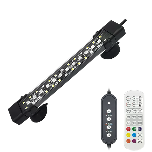 20 cm akvarie armatur - 8W LED, RGB+NW, IP68