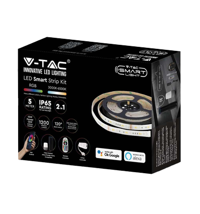 90 LED Strip Sæt - IP65 Striplys, kompatibel med Alexa, Google Home, RGB+3in1, EU-stik