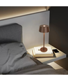 Opladelig LED bordlampe - Brun, touch dæmpbar, IP54