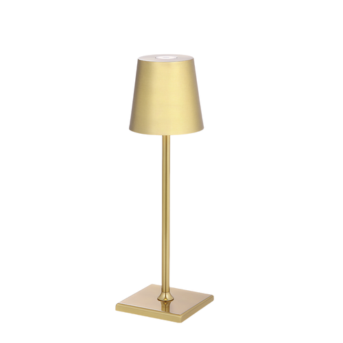 Opladelig LED mini bordlampe - Guld, touch dæmpbar, IP54