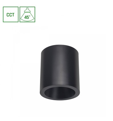 7W Chloe komplet LED påbygningsspot - CCT, Ø9cm, sort, UGR19, 45 grader, inkl. lyskilde