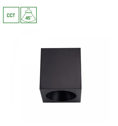 Chloe overflademonteret 7W - CCT 230V 45° IP20 UGR19 sort kvadrat 90x100mm