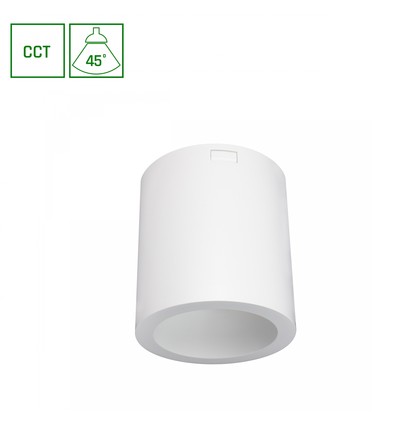 Chloe overflademonteret 7W - CCT, 230V, 45°, IP20, UGR19, Ø90x100mm, hvid, rund