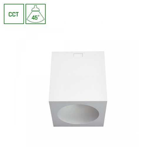 Chloe påbygget 7W - CCT, 230V, 45°, IP20, UGR19, Ø90x100mm, hvid, kvadratisk