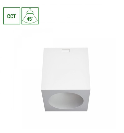 Chloe påbygget 7W - CCT, 230V, 45°, IP20, UGR19, Ø90x100mm, hvid, kvadratisk