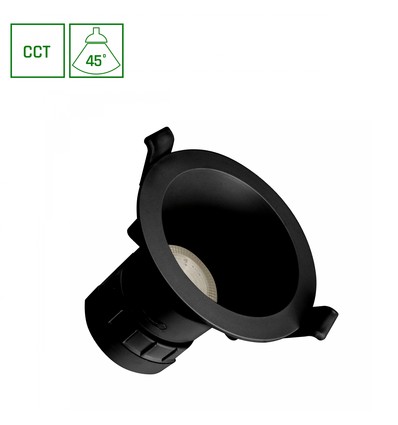 Fiale Core Downlight 7W - Complete, CCT, 230V, 45°, IP20, UGR19, Ø90x85mm, sort, rund