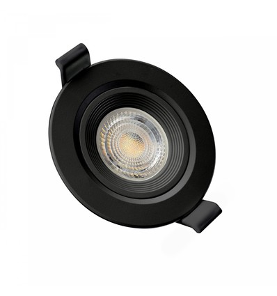 GU10 indbygningsspot Fiale Core Flat - Sort, rund, justerbar, IP20, Hul: Ø7,5 cm, Uden lyskilde