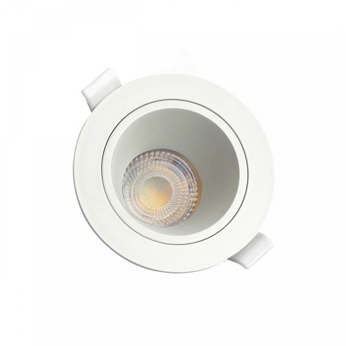 GU10 indbygningsspot, blændfri - Rund, hvid, IP20, Hul: Ø7,5 cm, Mål: Ø9,5 cm, uden lyskilde