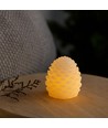 LED Kogle lys, blinkende flammeeffekt, hvid - Højde 8cm, Ø6cm, ægte stearin