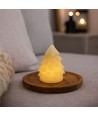 LED Juletræ lys, blinkende flammeeffekt, hvid - Højde 9cm, Ø6,5cm, ægte stearin