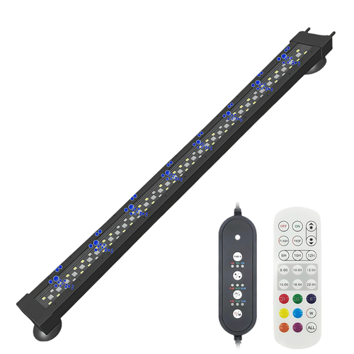 60 cm akvarie armatur - 16W, kan bruges med luftpumpe, RGB+NW, IP68