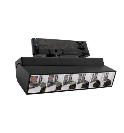 36W 3-faset RA92 justerbar LED lysskinne - Sort, 23,5 cm