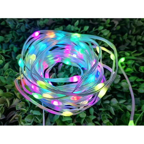 10m RGBIC LED lyskæde - 5V USB, 100 LED, klar ledning, fjernbetjening + bluetooth