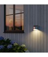 2 stk. Solcelle væglampe LED - Sølv, Flot væg-effekt, udendørs