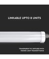 V-Tac vandtæt 36W komplet LED armatur - 120 cm, 130lm/W, Cree, gennemfortrådet, IP65, 6 års garanti