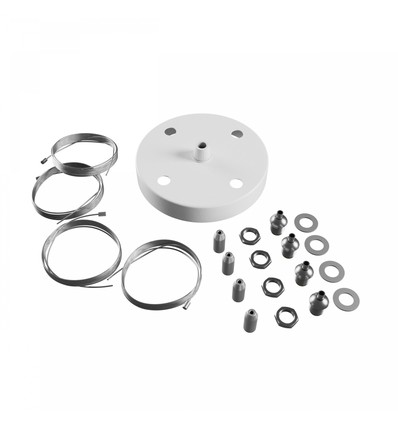 Ophængningssnor - til suspenderet armatur Nymphea Optima i Nymphea Flat Duo 4 Link (1m), base Ø98x27 hvid