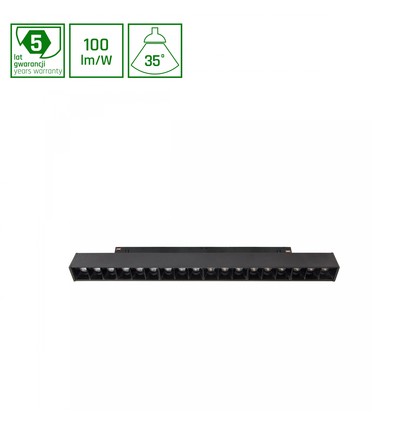 303x23x42mm Shift skinnearmatur 17W - Grid M, 35°, sort, 2 kredsløb