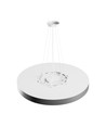 Nymphea Optima loftlampe 65W - CCT, 230V, 120°, IP20, Ø600x50mm, hvid, sort, rund