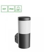 245 Stella Column Wall 6W GU10 - CCT 230V 270° IP44 IK08 100x120x Black round facade lamp