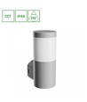 Stella væglampe 6W GU10 - søjle, CCT, 230V, 270°, IP44, IK08, 100x120x245mm, grå, rund, fasadelampe