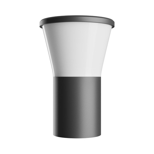 Stella væglampe 6W GU10 - rund, CCT, 230V, 270°, IP44, IK08, 155x160x230mm, sort, rund fasadelampe