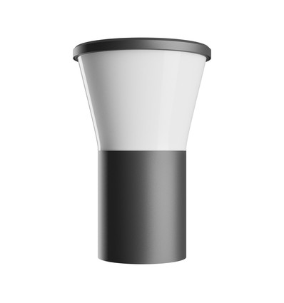 Stella væglampe 6W GU10 - rund, CCT, 230V, 270°, IP44, IK08, 155x160x230mm, sort, rund fasadelampe