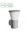 Stella væglampe 6W GU10 - rund, CCT, 230V, 270°, IP44, IK08, 155x160x230mm, grå, fasadelampe