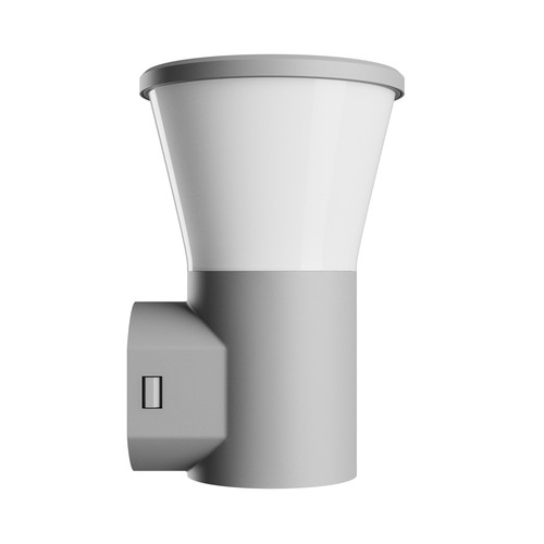 Stella væglampe 6W GU10 - rund, CCT, 230V, 270°, IP44, IK08, 155x160x230mm, grå, fasadelampe