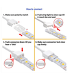 Vandtæt samler med ledning til LED strip - 8mm, enkeltfarvet, IP68, 5V-24V