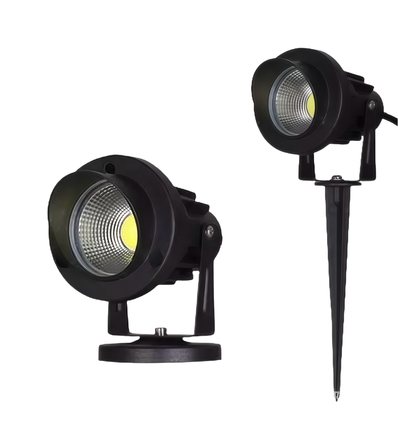 12-24V LED havelampe - 6W, sort, spyd, 450 lm, IP65