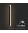17W LED væglampe, RA90, sort - 2330lm, IP65, 4000K, 62,5cm, 360 grader lys